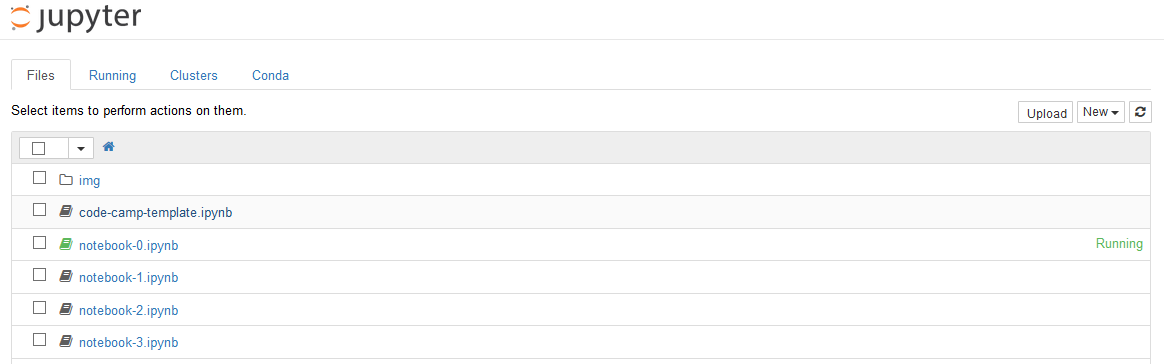 Screenshot of Binder server view